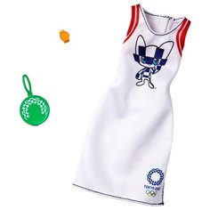 Barbie Платье с аксессуарами для куклы Барби Olympics 2 GHX84 белый