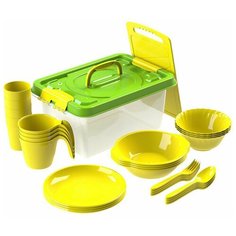 Набор посуды для пикника InHome из 30 предметов "Дружная семья" (4 персоны, 30 предметов)