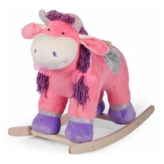 Детская мягкая игрушка качалка для малышей (каталка) Тутси "Корова "Баранка" (розовый)