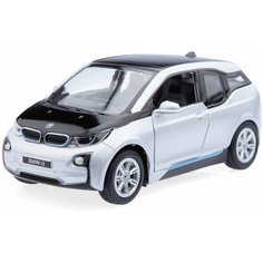 Детская игрушечная коллекционная металическая модель машинки игрушки Kinsmart "BMW i3" (металлическая, инерционная) серый 1:32