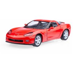 Детская игрушечная коллекционная металическая модель машинки игрушки Kinsmart "Шевролет Corvette Z06" (металлическая, инерционная) красный 1:36