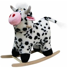 Детская мягкая игрушка качалка для малышей (каталка) "Корова-пятнистая" Тутси