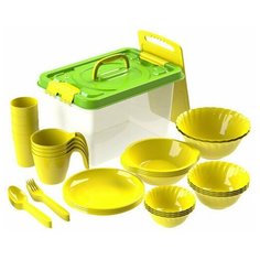 Набор посуды для пикника №5 «Весёлая компания» (4 персоны, 36 предметов) In Home