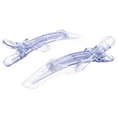 Зажим для волос DEWAL "Крокодил" цветной прозрачный, пластик, 11 см 2 шт/уп DEWAL MR-CL2601