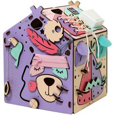 Бизиборд домик развивающий "Я играю" бизидом со светом бизидомик Bunny Board от года для девочки