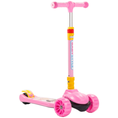 102-AXW Самокат BabyStyle (розовый, свет, звук, складной, до 40 кг)