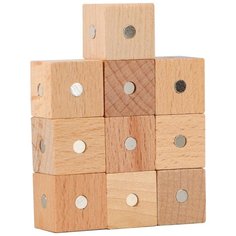 Магнитный констрктор "Кубики" 10 шт размер кубика 2х2х2 см цвет Натуральный 4995358 Сима ленд
