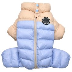Комбинезон для собак PUPPIA утеплённый "Ultra Light Pastel", бежево-голубой, XL (Южная Корея)