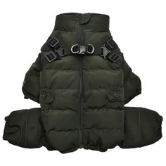 Комбинезон для собак PUPPIA утеплённый "Soft Onesie", хаки, L (Южная Корея)