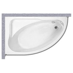 Карниз для ванной Jika Spirit 163x104 Асимметричный Good Home Shop