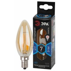ЭРА F-LED B35-7W-840-E14 gold ЭРА (филамент, свеча золот, 7Вт, нетр, E14) (10/100/5000) ERA