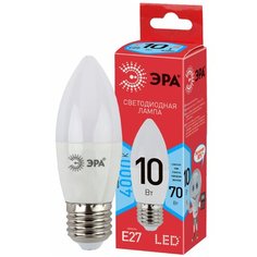 ЭРА ECO LED B35-10W-840-E27 ЭРА (диод, свеча, 10Вт, нейтр, E27) (10/100/3500) ERA