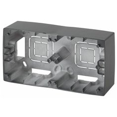 ЭРА 12-6102-12 ЭРА Коробка наклад. монтажа 2 поста, Эра12, графит (10/100/800) ERA