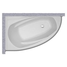 Карниз для ванной Banoperito Berta 150x95 Асимметричный Good Home Shop