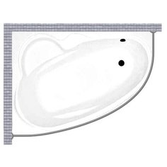 Карниз для ванной Banoperito Nata 150x100 Асимметричный Good Home Shop