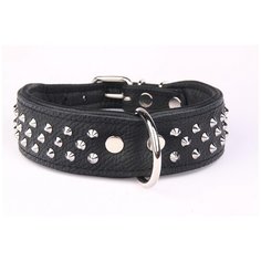 Ошейник для собак ZOOLESZCZ "Studs", черный, 50х4см