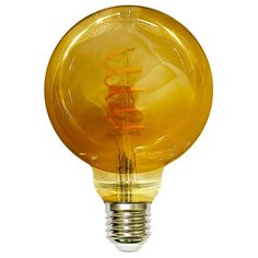 Лампочка светодиодная филаментная GIS-SOLAR длинный завитый диод G95-E27-6Вт-220В-РЕТРО