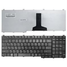 Клавиатура для ноутбука Toshiba Satellite A500, A505, L350, L355, L500, P200 P300, X200 Series. Плоский Enter. Черная, без рамки. PN: NSK-TFK0R. Top On