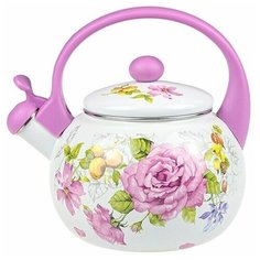 Чайник LARA эмаль PINK 2.5л, индукционное дно, свисток, автоподъем крышки LR00-20