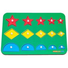 WoodlandToys Вкладыши Монтессори «Больше-меньше» 081203w
