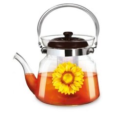 LR06-11 Заварочный чайник LARA <800мл> боросиликатное стекло, стальной фильтр, складная ручка