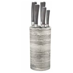 Подставка для ножей универсальная круглая Soft touch LR05-103 LARA Gray