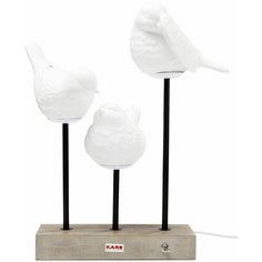 KARE Design Лампа настольная Birds, коллекция "Птицы" 35*52*25, Фарфор, Сталь, Цемент, Светодиоды, Белый