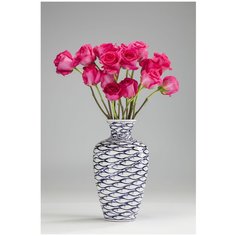 KARE Design Ваза Fischschwarm, коллекция "Стая Рыб" 19*34,3*19, Фарфор, Белый, Синий