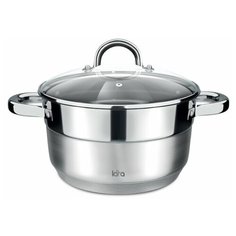 Кастрюля из высококачественной нержавеющей стали с 9-ступеньчатым индукционным дном 18 см. LARA