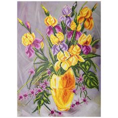 Наборы - кристальная (алмазная) мозаика "ФРЕЯ" ALVR-22 081 Кристальная мозаика (алмазная вышивка) "Ирисы в вазе" 44.5 х 33 см