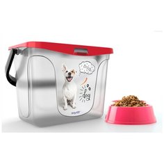 Контейнер для хранения корма для животных, размер 287 х 200 х 200 ммения корма Berossi, цвет розовый, 6л