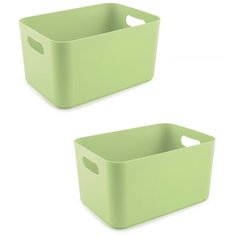 Набор корзин для хранения Berossi, цвет салатовый, 2,4 л, размер 228 x 158 x 121 мм, 2 штуки