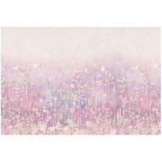 Фотообои флизелиновые Топ Фотообои Дизайнерские с полевыми цветами в нежных тонах 400х270 (ШхВ) сиреневый/пастельно-розовый/светло-бежевый/светло-коричневый/светло-розовый