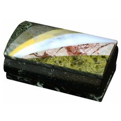 Шкатулка из змеевика с комбинированной крышкой 105х60х60 мм. КаРо
