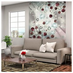 Фотообои флизелиновые Топ Фотообои Россыпь драгоценных камней 3D 200х270 (ШхВ) темно-бордовый/темно-красный/светло-серый/светло-розовый