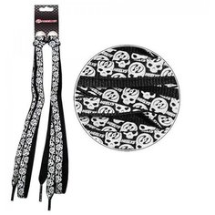 Шнурки Black Glow Scull 100 cm Heelys