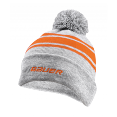 Шапка BAUER New Era Team Stripe Pom(серо-оранжевый) Бауэр