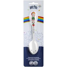 Ложка детская тактильная "Маша" с эмалью в блистере Кольчугинский мельхиор