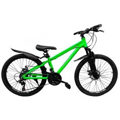 Подростковый велосипед ALTAIR Disc 24" (2021)(11,5 / ярко-зеленый-темно-серый/11,5)
