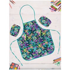 Фартук для труда sfer.tex 50х55 см Пончики голубой