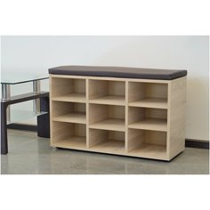 Обувница банкетка тумба для обуви Дуб сонома / Шоколад 786х500х295 Letta