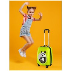 Чемодан детский PROFFI TRAVEL ЗР10484, полимерный пластик, 4-х колесный ЗООПАРК