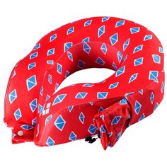 Подушка для шеи ROUTEMARK Мемо Комфорт, Ромбик в красном