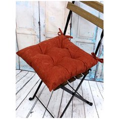 Подушка декоративная на стул MATEX VELOURS терракотовый с завязками, чехол не съемный, ткань велюр, 42х42 см Матекс