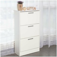 Обувница Ультра вертикальная Белая с тиснением 584х1048х244 Letta