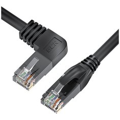 Патч-корд GCR RJ-45 - RJ-45 (правый угол) (GCR-LNC503R), черный, 1 м