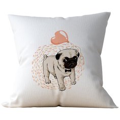 Подушка Студия Белка "Мопс" 40х40 атлас