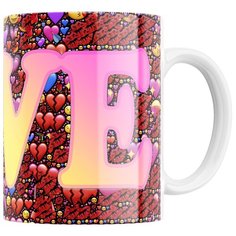 Кружка Студия Белка "LOVE поцелуи" белая