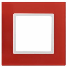 ЭРА 14-5101-23 ЭРА Рамка на 1 пост, стекло, Эра Elegance, красный+бел (10/50/1500) ERA