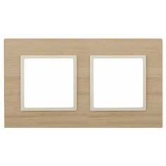 ЭРА 14-5302-11 ЭРА Рамка на 2 поста, дерево, Эра Elegance, клён+сл.кость (5/50/1200) ERA
